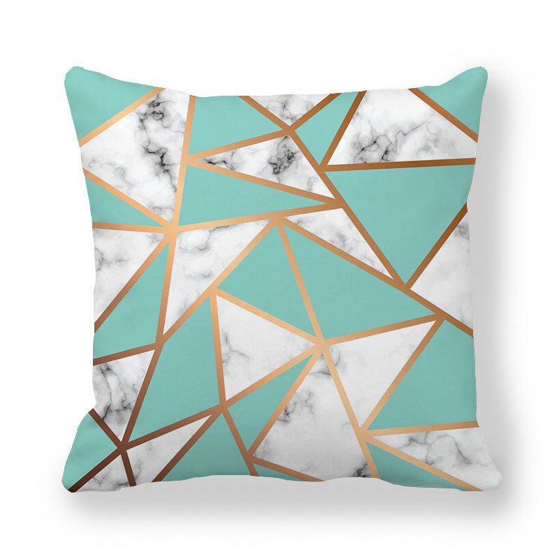 Geometric Pattern Pillow Cover Peach Skin Fabric Decorative Cushion Cover