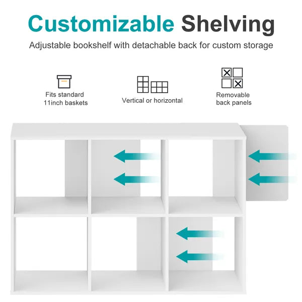 Cube Storage Organizer - Open Bookshelf With Removable Back Panels,
