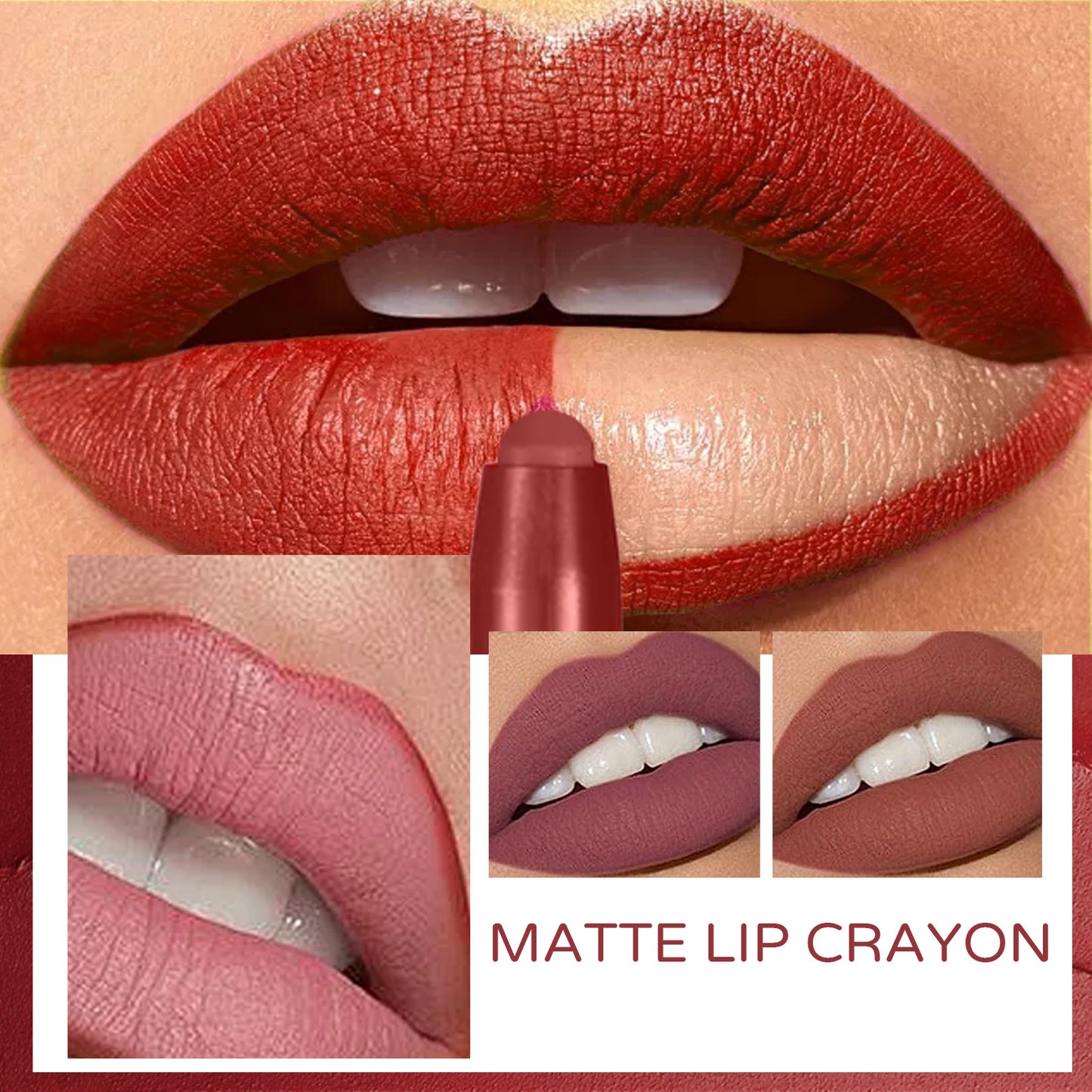 Matte Lip Liner Set - 6 Colors for Natural Lip Outline