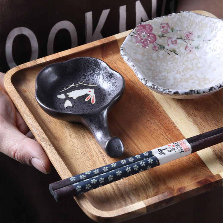 Japanese Chopstick Holder Saucer - Ceramic Tableware for Kitchen & Dining