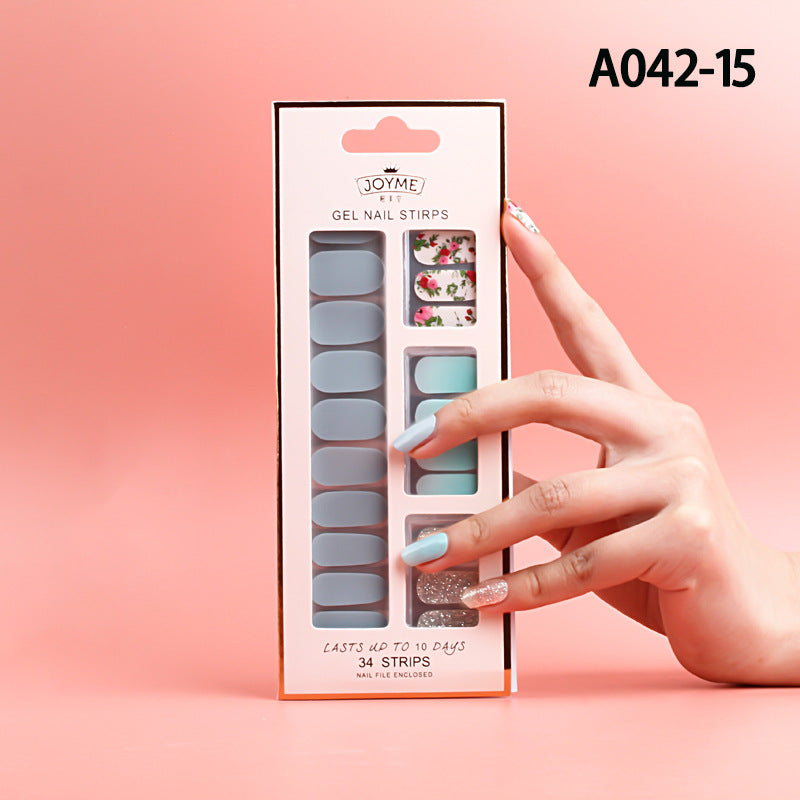 Waterproof Nail Stickers Set - Assorted Designs for Nail Art & Decoration