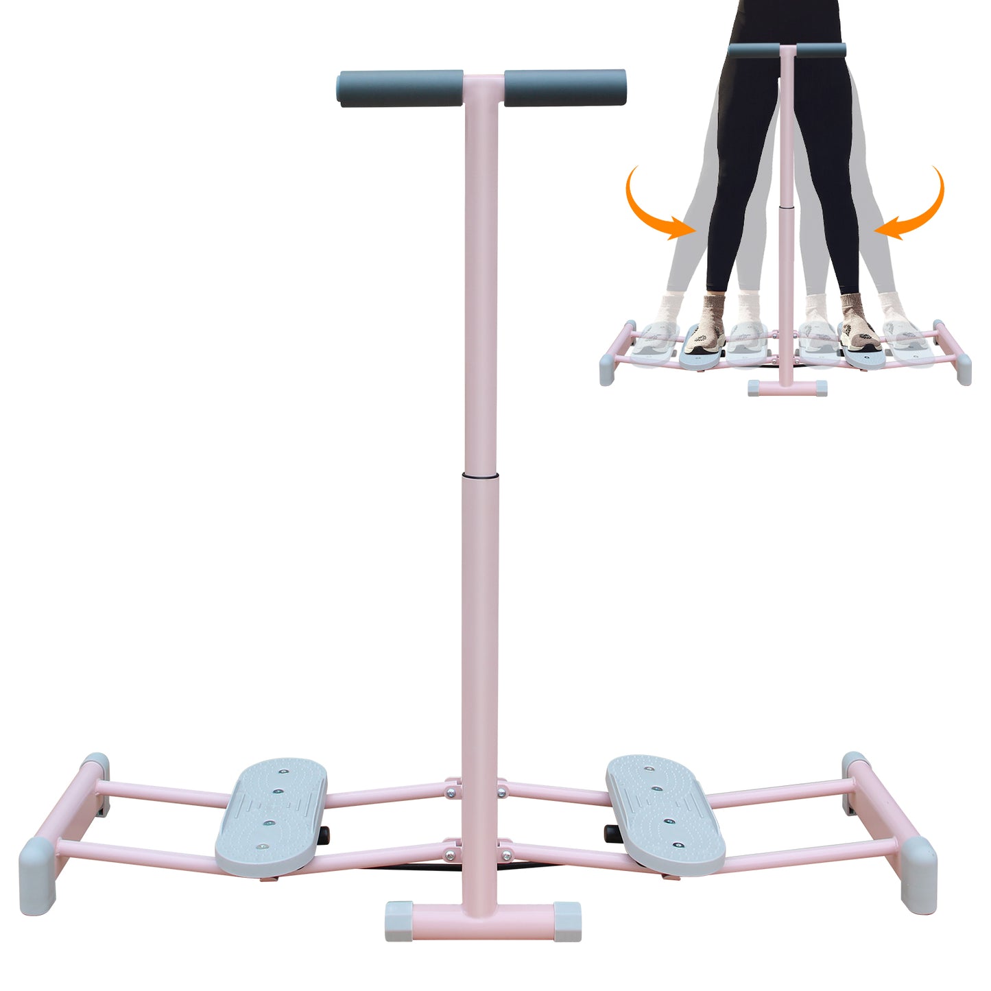 Foldable Ski Machine - Adjustable Non-Slip Pedal Trainer - Pink