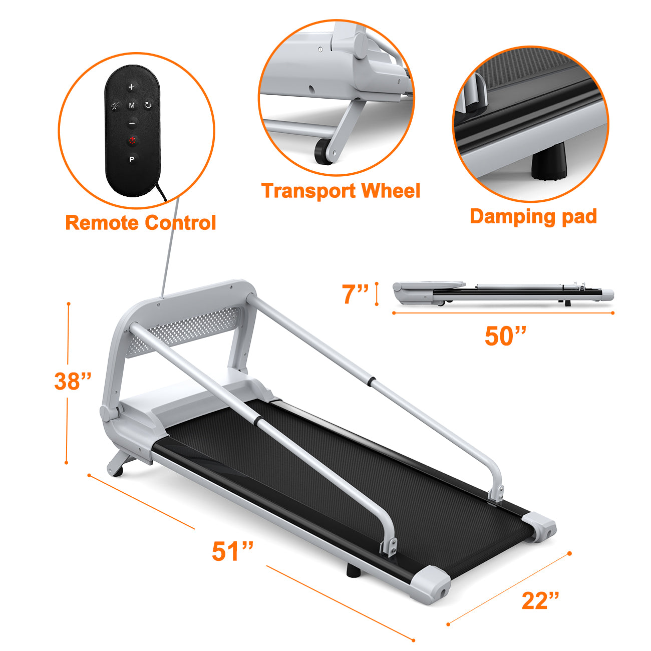 Quiet Adjustable Speed Dog Treadmill for Small & Medium Pets - Foldable & Easy Move