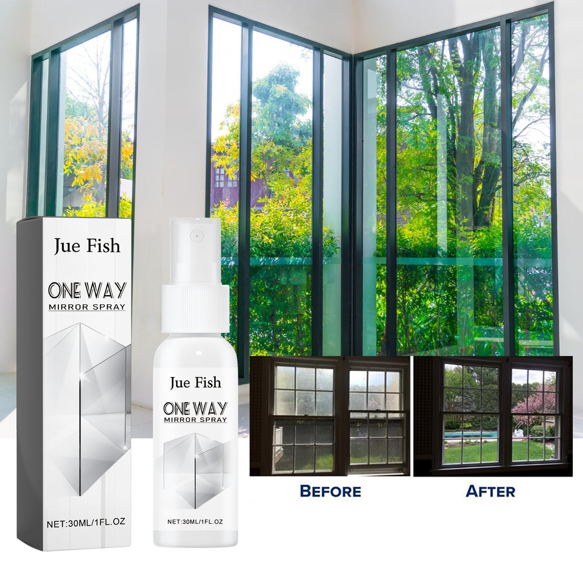 Reflective One-Way Mirror Spray for Windows & Glass - 30ml