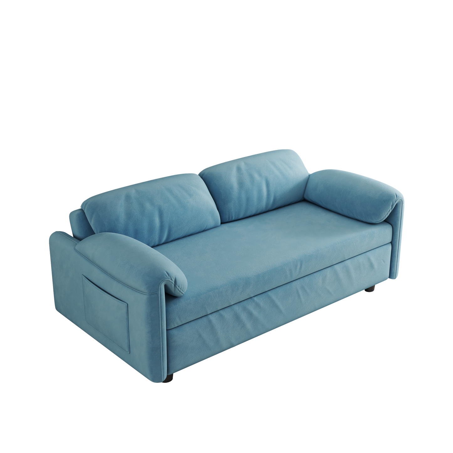 54" Velvet Blue Sofa Bed - Dual-Purpose Living Room Furniture