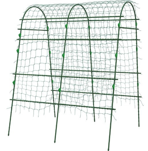 Arch Garden Trellis for Climbing Plants - Green Metal Frame