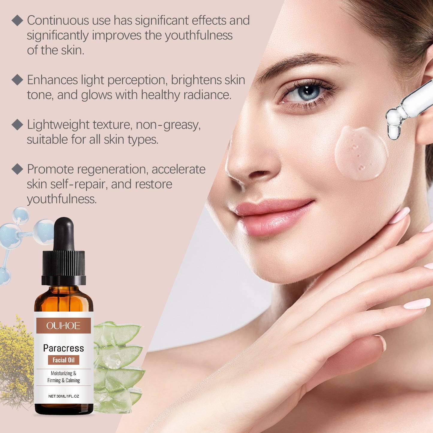 Anti-Aging Facial Repair Serum with Hyaluronic Acid & Acacia - 30ml