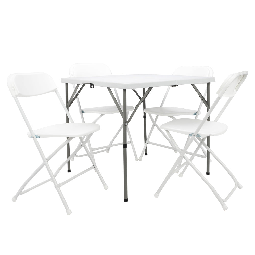 34-Inch Foldable Square Table - Portable Plastic Dining & Card Table