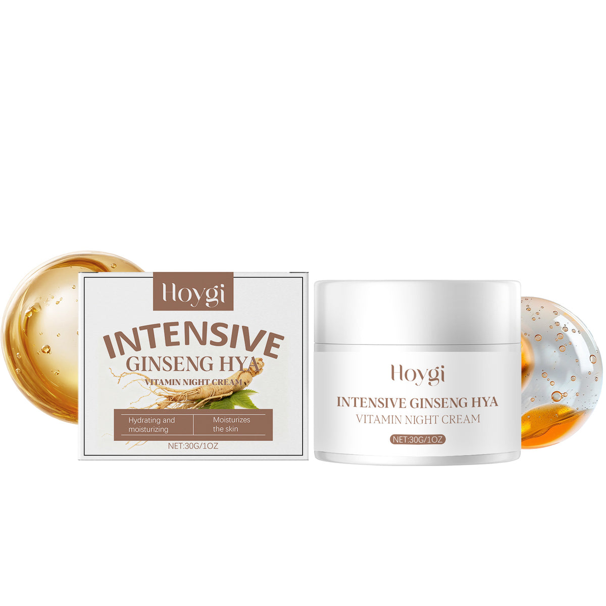 Ginseng Hyaluronic Acid Night Cream - 30g Hydrating Skin Care for Face