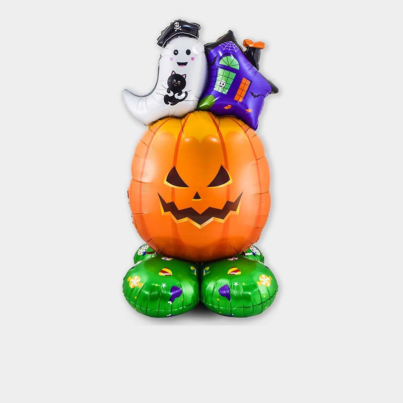 Halloween Aluminum Film Balloon Decor Set - 4D Standing Base & Variants