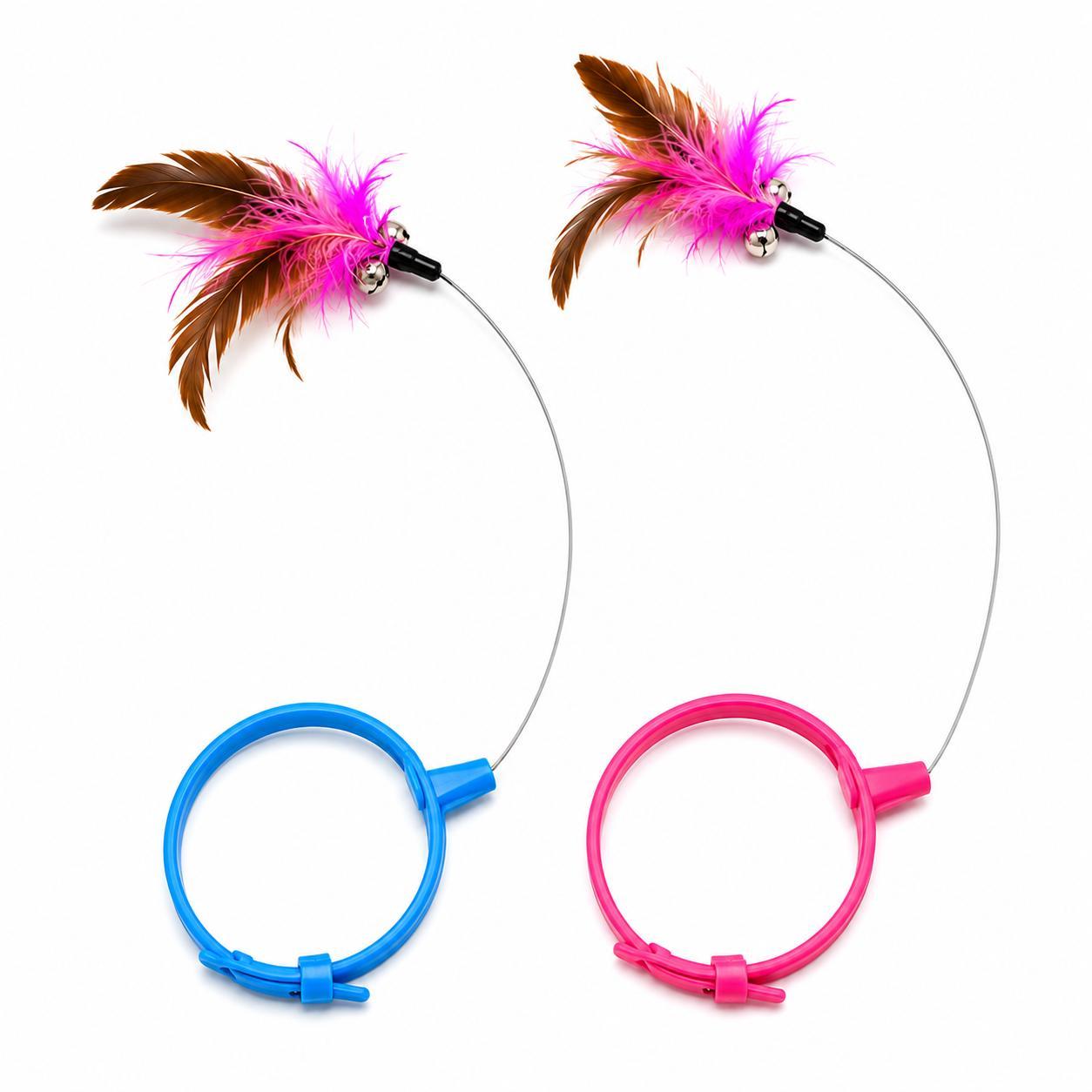 Interactive Cat Feather Collar Toy - Self-Play Pet Teaser for Indoor Cats