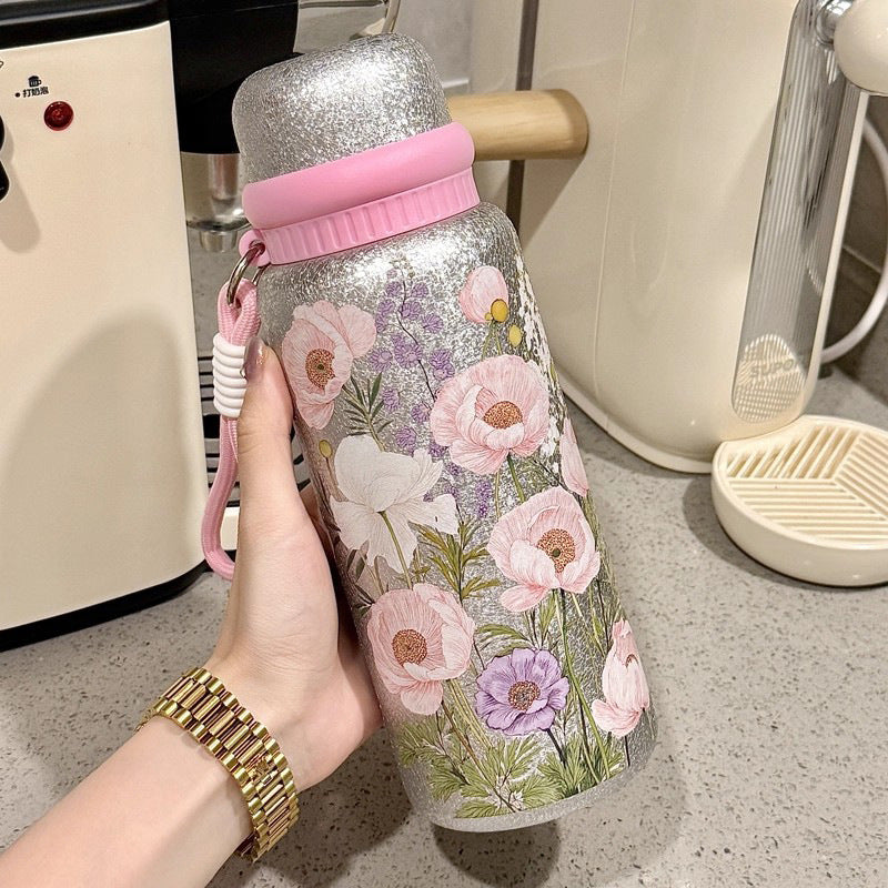 Portable Insulated Stainless Steel Cup with Titanium Coating & Filter - Large Capacity