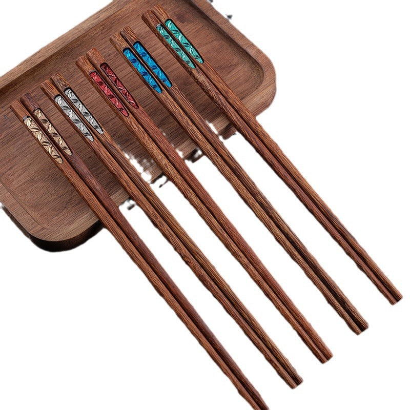 Retro Wooden Chopsticks - Colorful Kitchen Tableware, 25cm