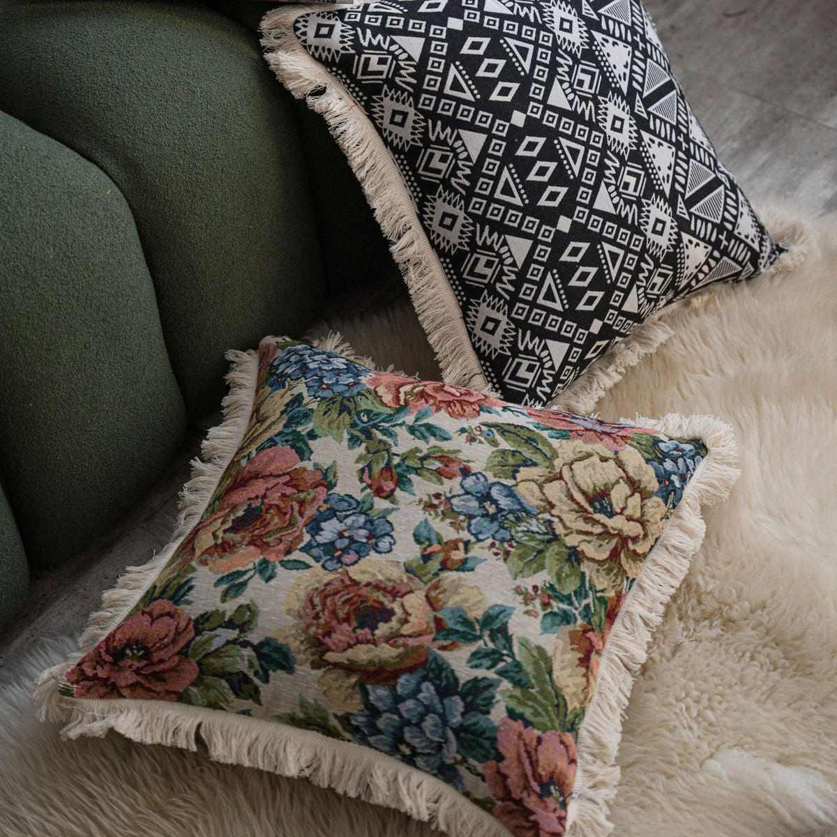 Multicolor Jacquard Sofa Pillow Cases - 45x45cm & 60x60cm Decorative Cushion Covers