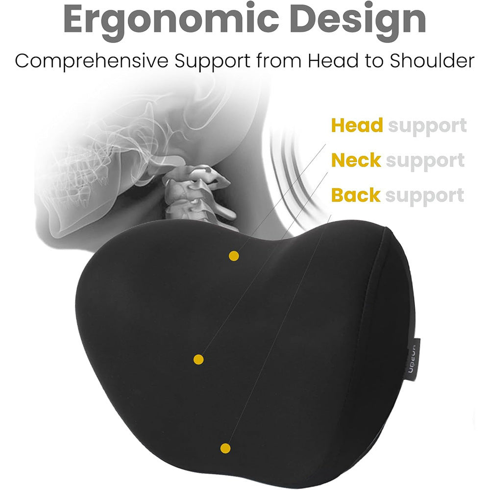 Universal Automotive Waist Cushion & Headrest Neck Support - Four Seasons Comfort