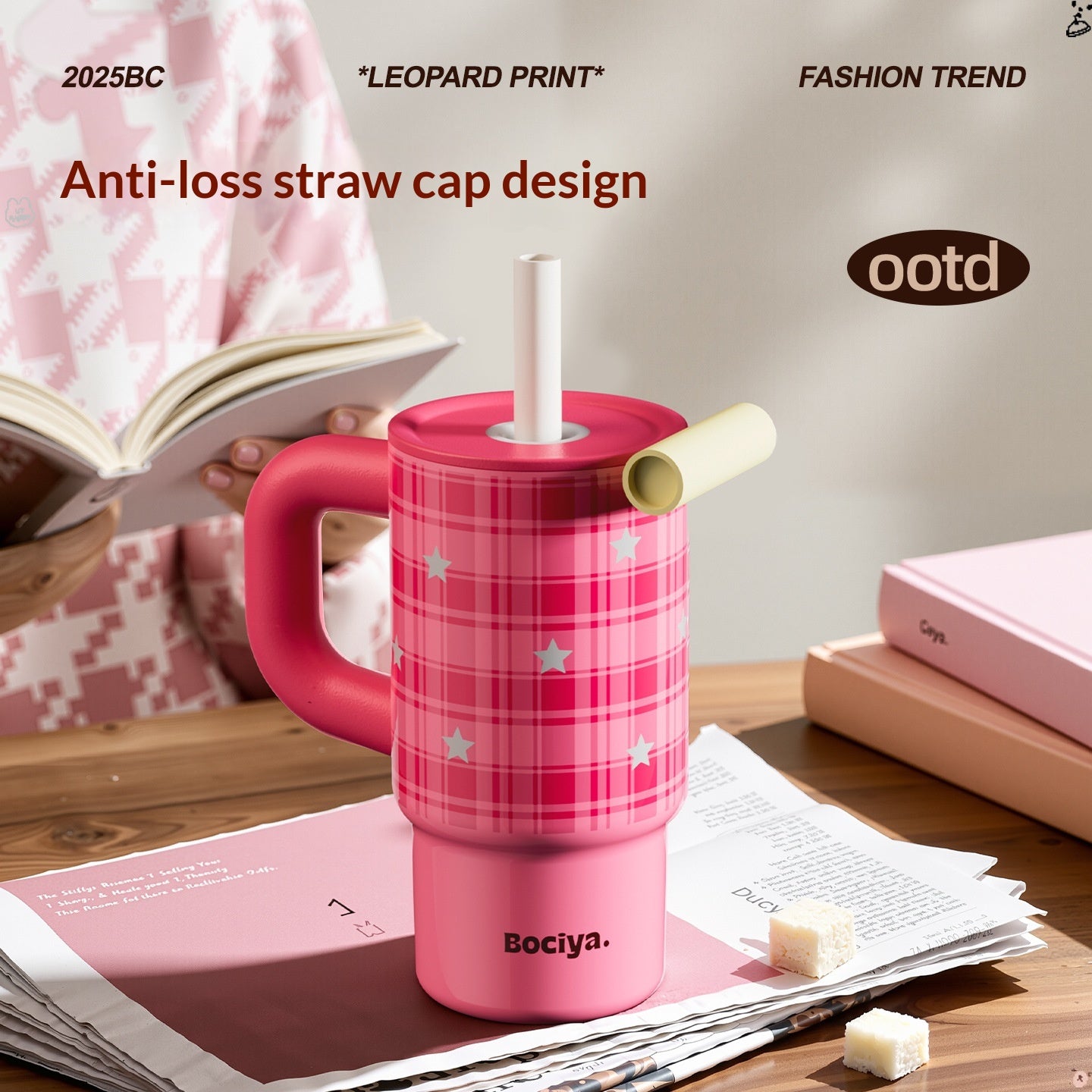 Portable Water Bottle with Straw, Thermal Insulated, 700ml - Multi Colors