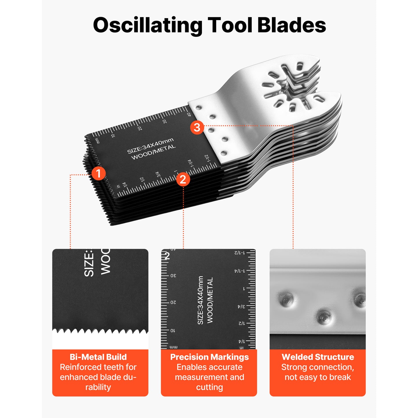 50PCS Bi-Metal Oscillating Saw Blades for Multi Tools - Universal Quick Release