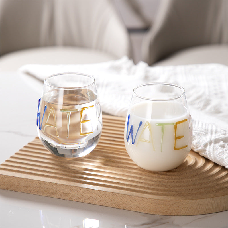 Egg-Shaped Glass Milk Drink Cup - 401-500ml Borosilicate Drinking Glass