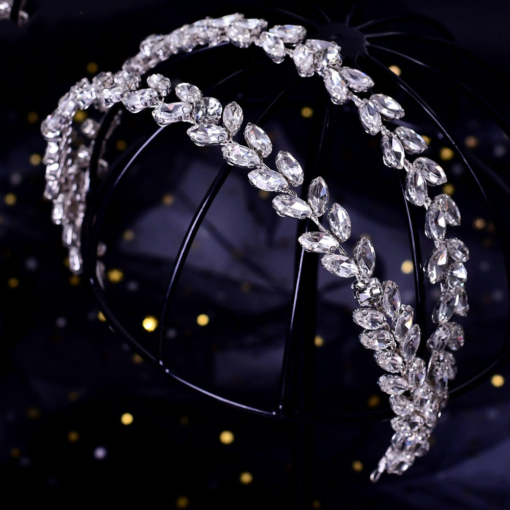 Bridal Headband Silver Rhinestone Hair Accessory for Weddings
