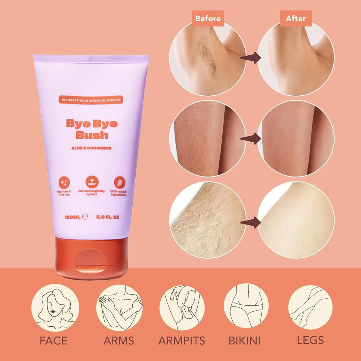 Hair Removal Cream Bush Gentle Cleaning Non-irritating