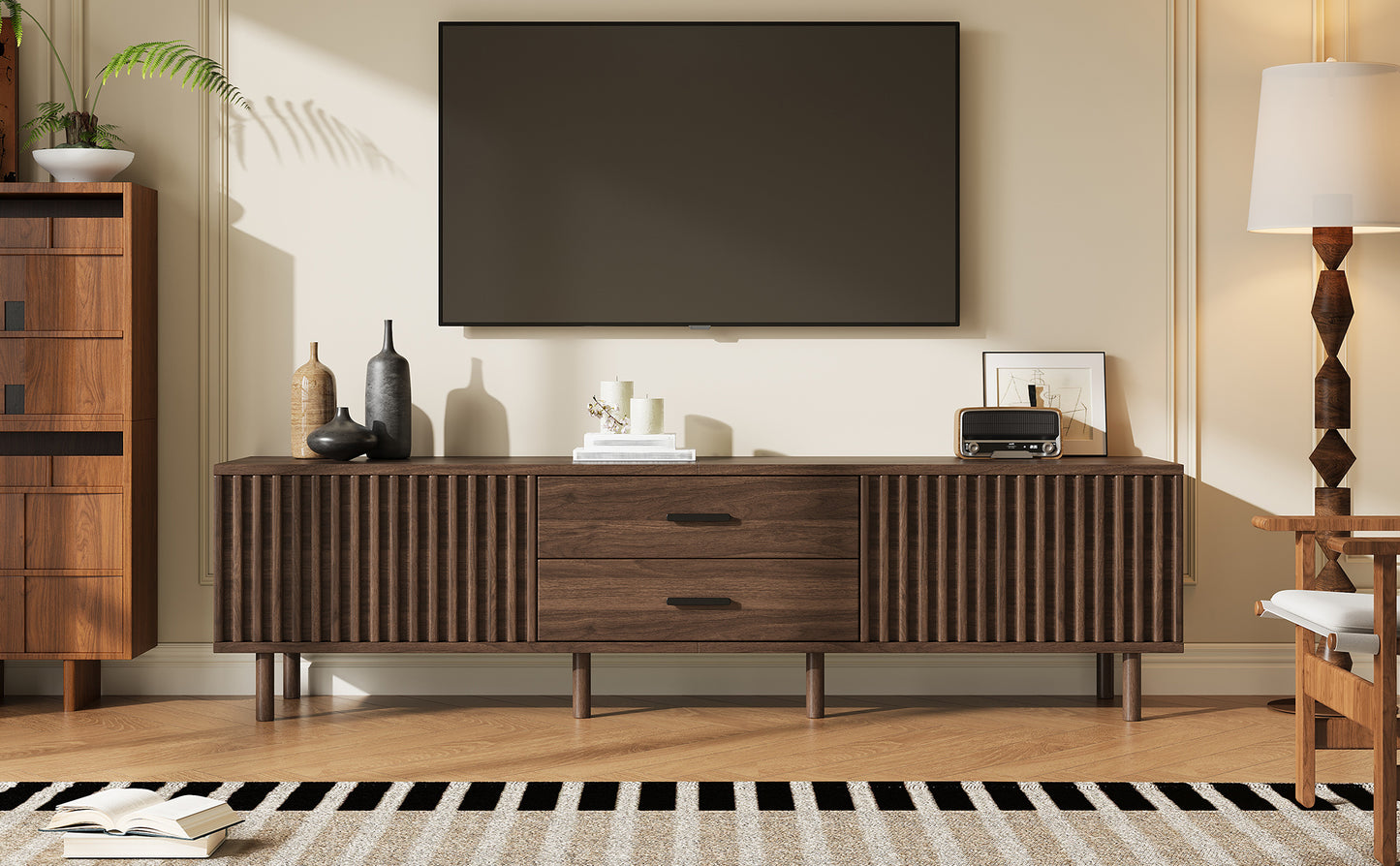 Modern 70-Inch TV Stand for TVs Up to 80 Inches - Dark Brown