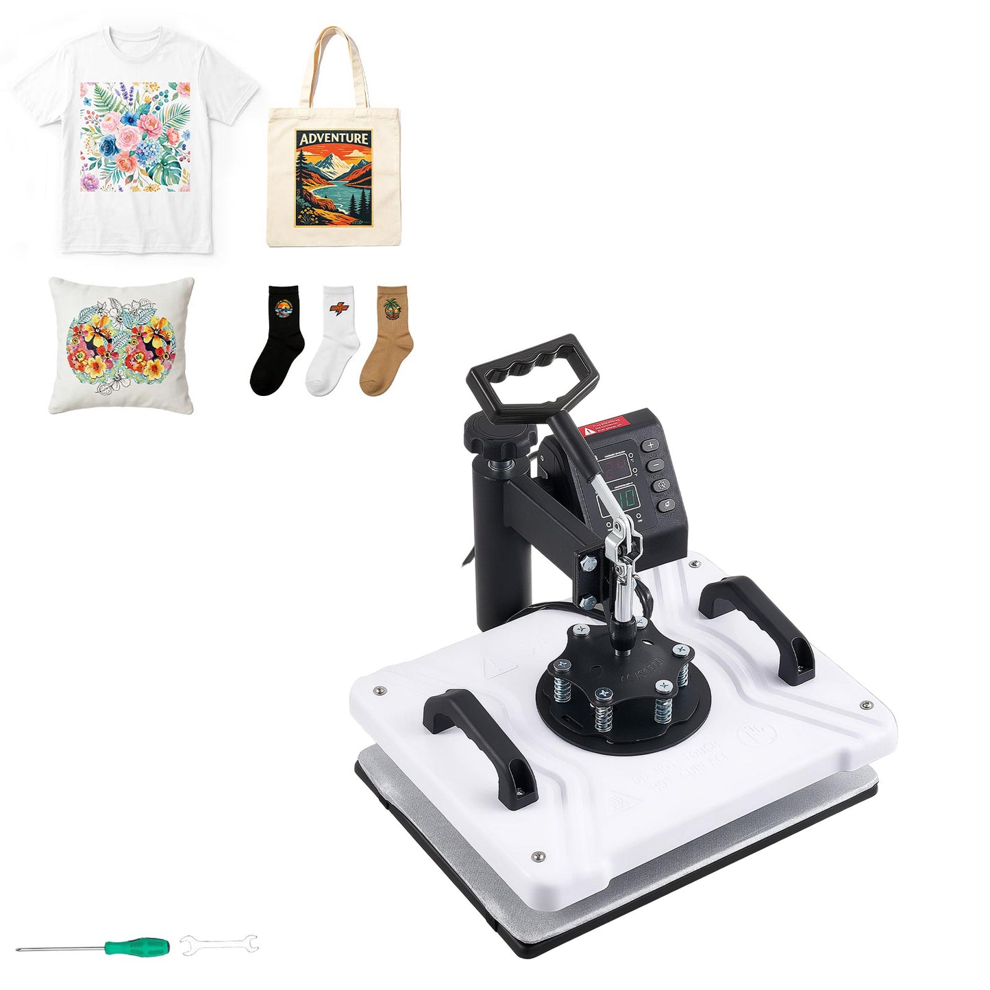 12x15 Inch Sublimation Heat Press Machine Swing Away Digital Temperature & Time Control