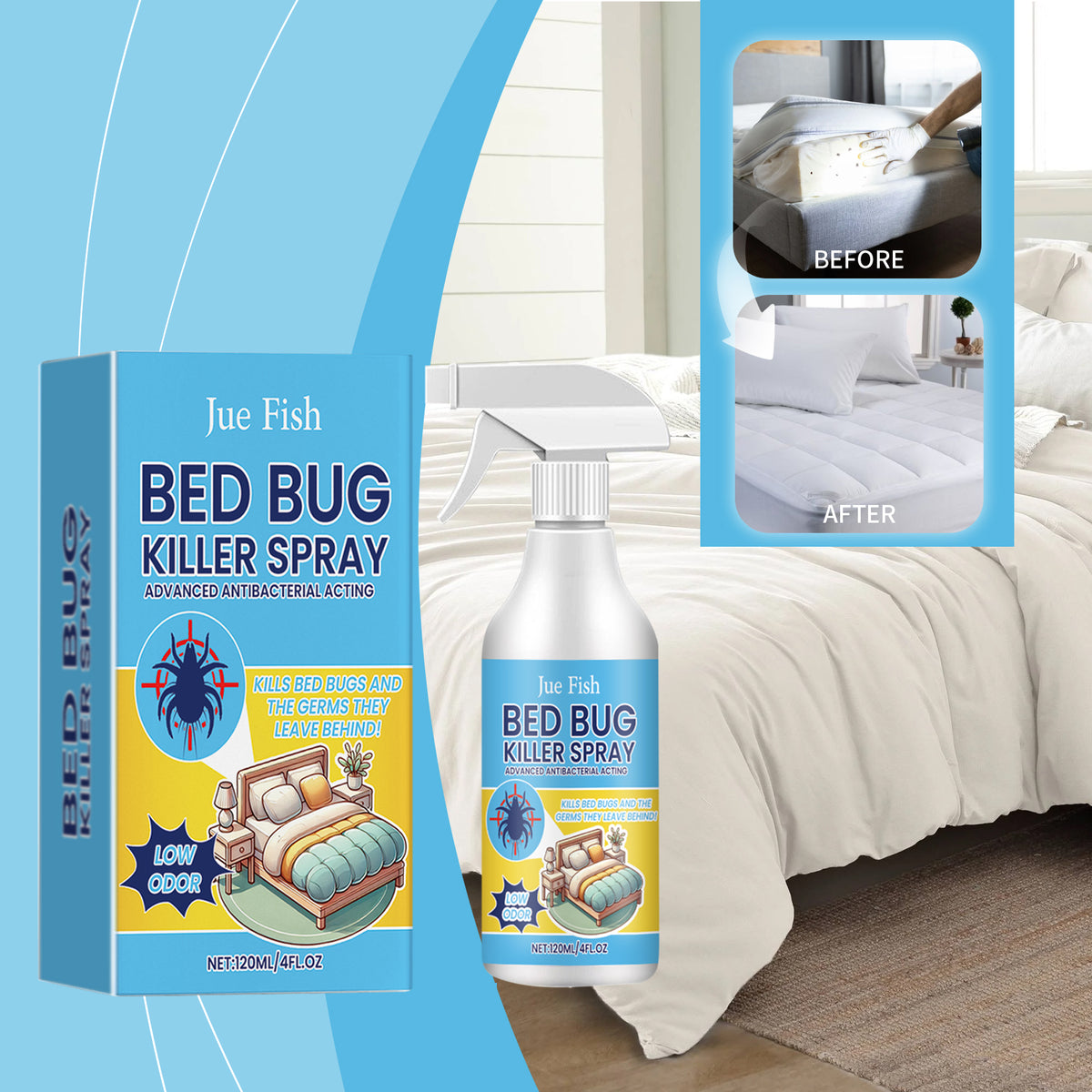Bedbug Spray - 120ml Pest Control Insect Repellent for Home