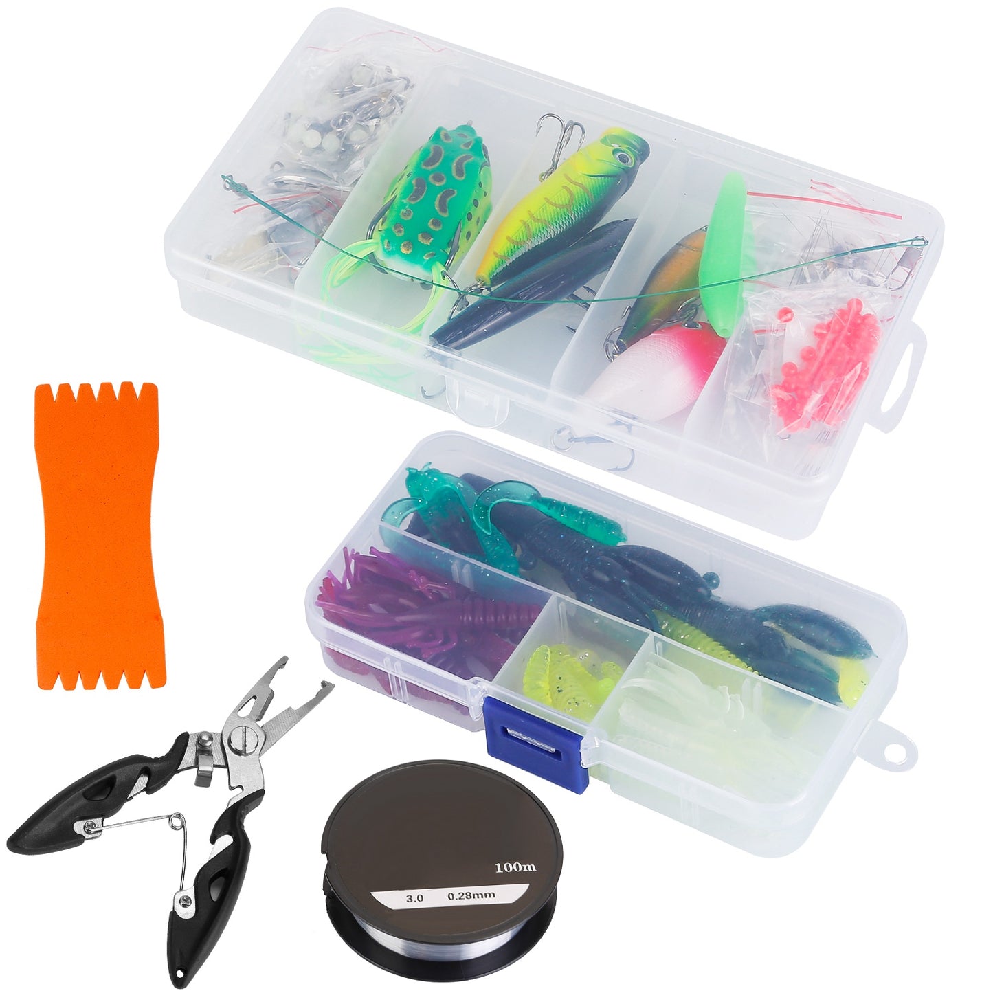 383-Piece Fishing Lures Kit with Tackle Boxes for Bass & Trout
