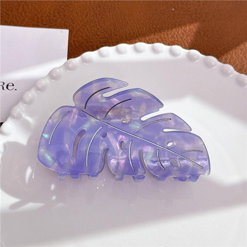 Colorful Acetate Leaf Barrettes - 9.3cm Hair Clips