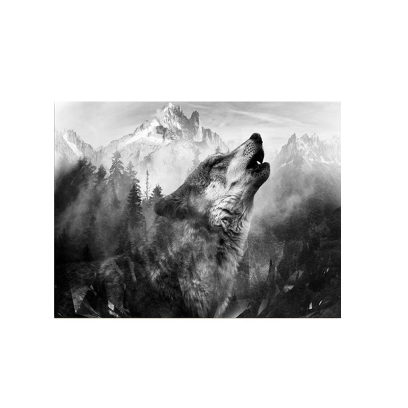 Forest Wolf Head Wall Art Poster - Scandinavian Style Canvas Decor