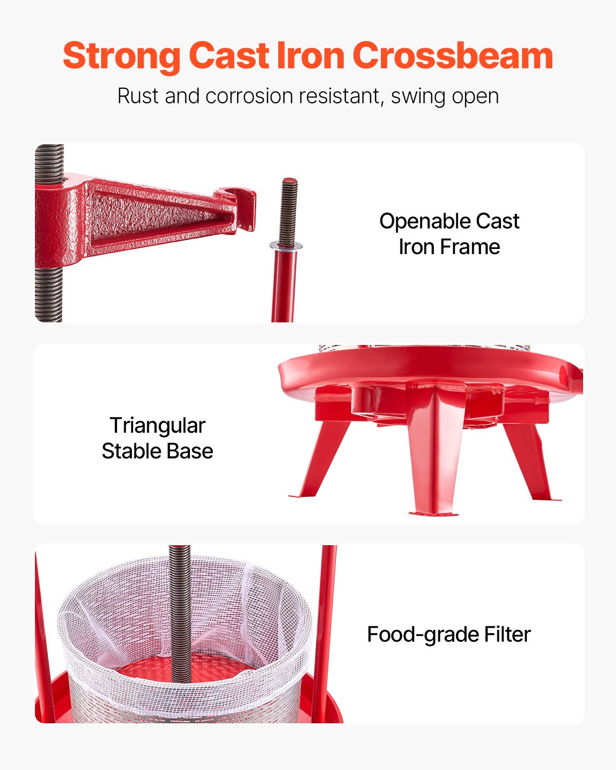 Manual Fruit Wine Press - 2.38 Gallon Stainless Steel Juicer