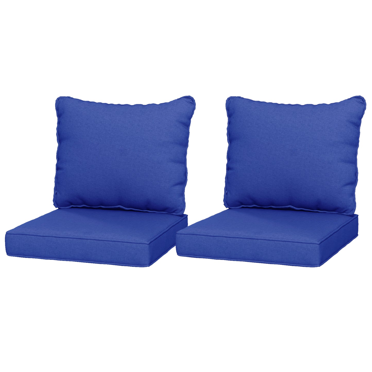 Navy Blue Patio Chair Cushions Set of 2 with Seat & Backrest