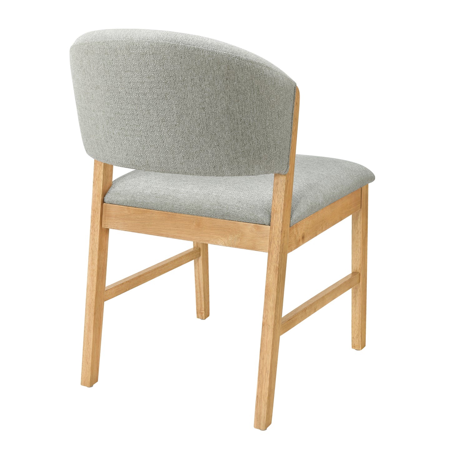Set of 2 Mid-Century Modern Upholstered Dining Chairs - Grayish Green & Natural Oak