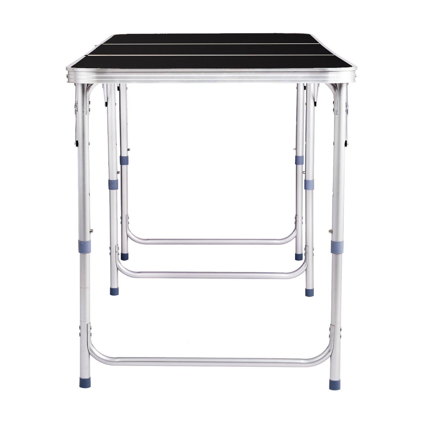 6ft Aluminum Alloy Folding Table - Black Outdoor Tri-Fold