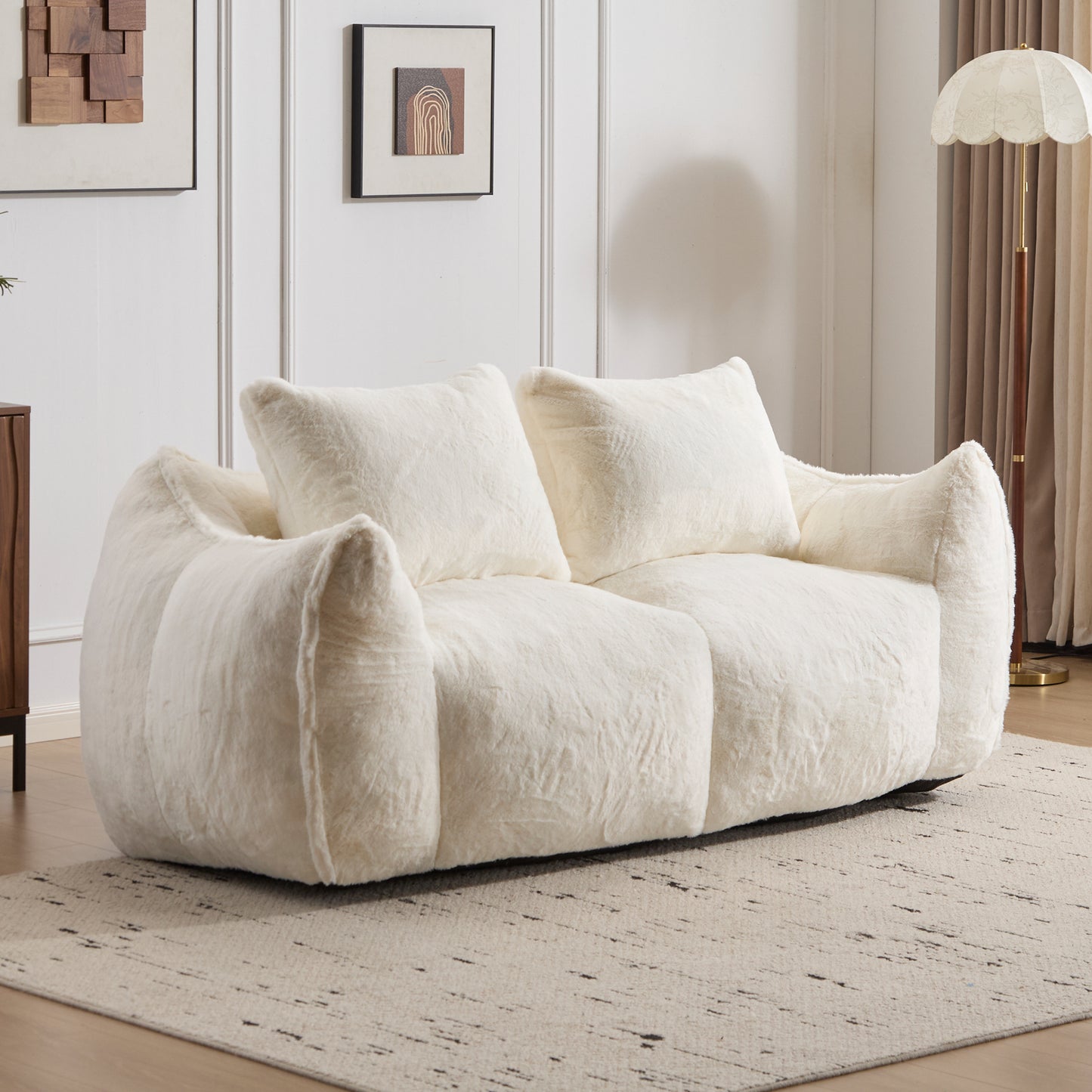 Giant Bean Bag Couch for Adults - Ultra Soft Fluffy Loveseat