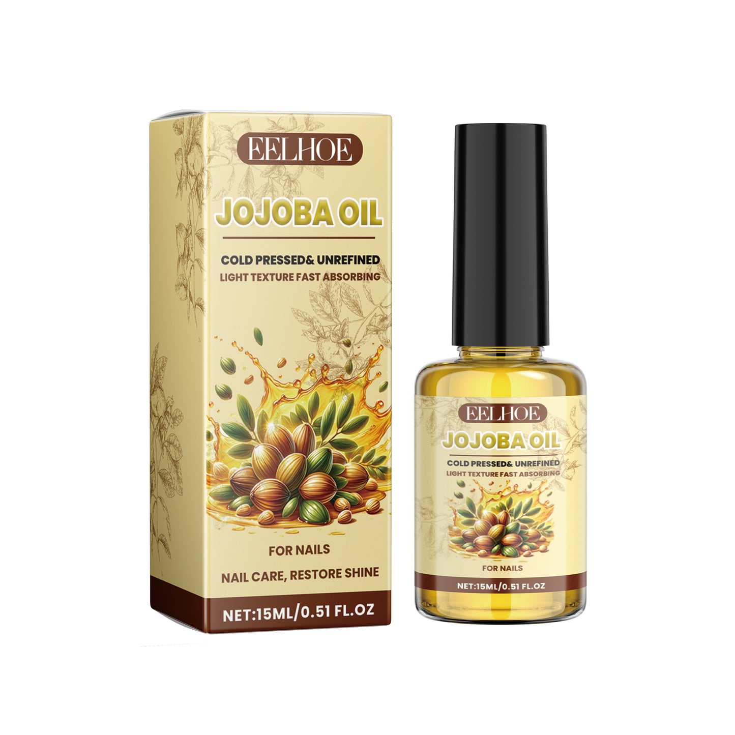 Jojoba Nail Care Oil - Nourishing & Strengthening Cuticle Treatment - 15ml