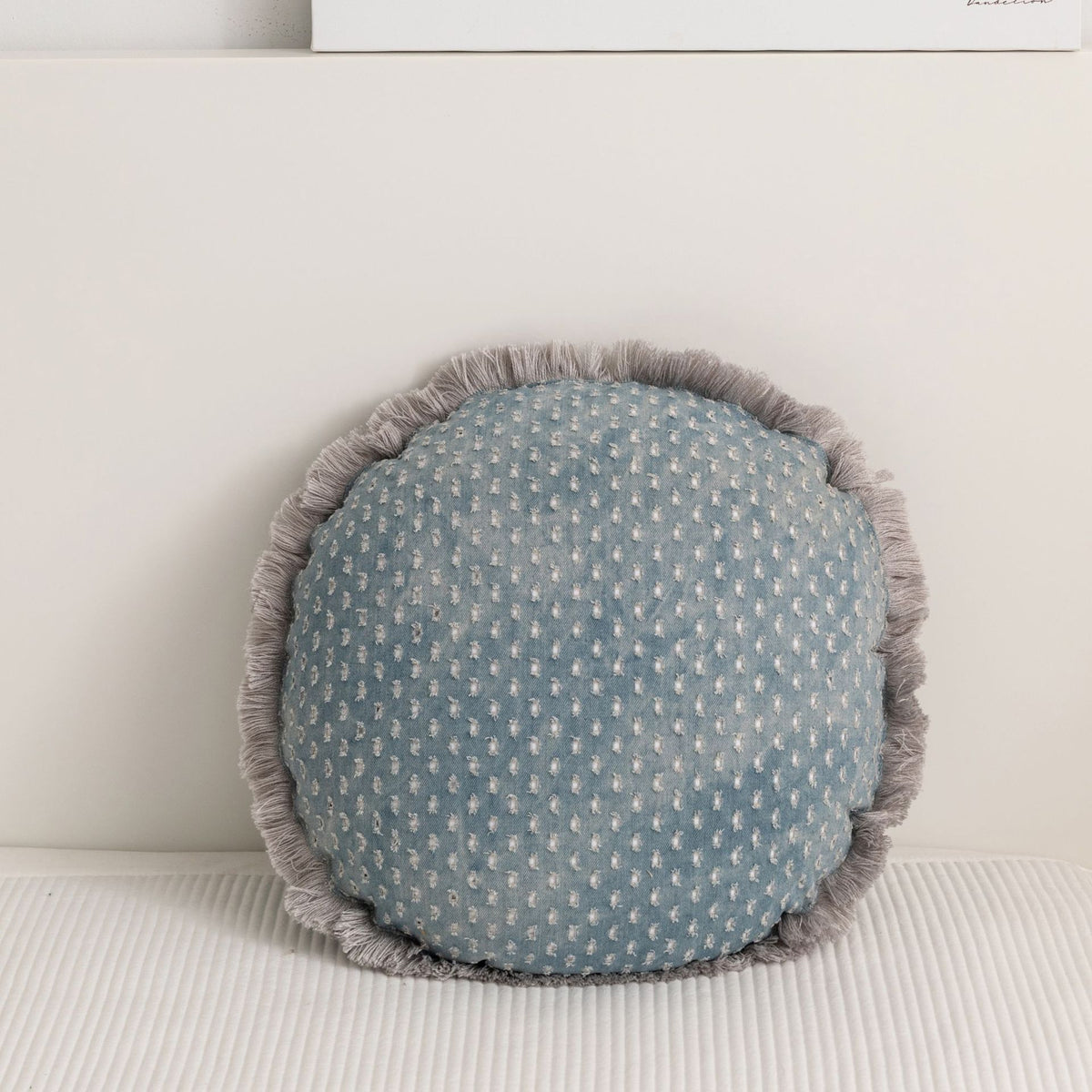 Denim Tassel Pillow Cover - Solid Color Home Decor Throw Pillow