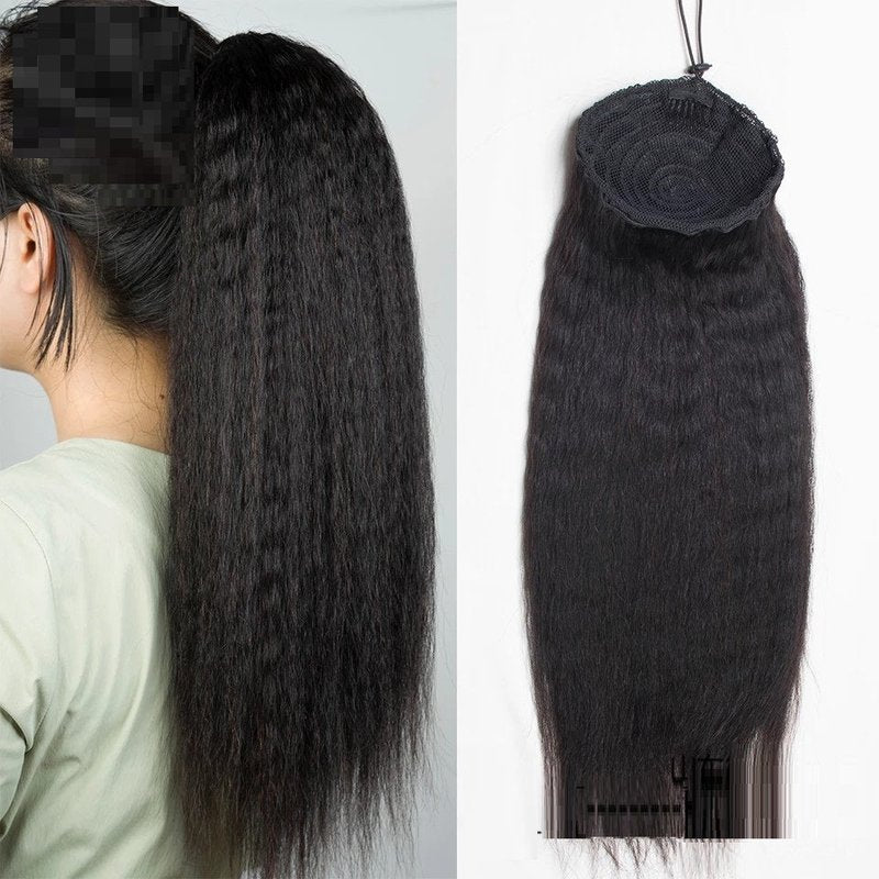 Ladies Real Human Hair Ponytail Extension for Hair Styling - Natural Color, 12-18 Inches