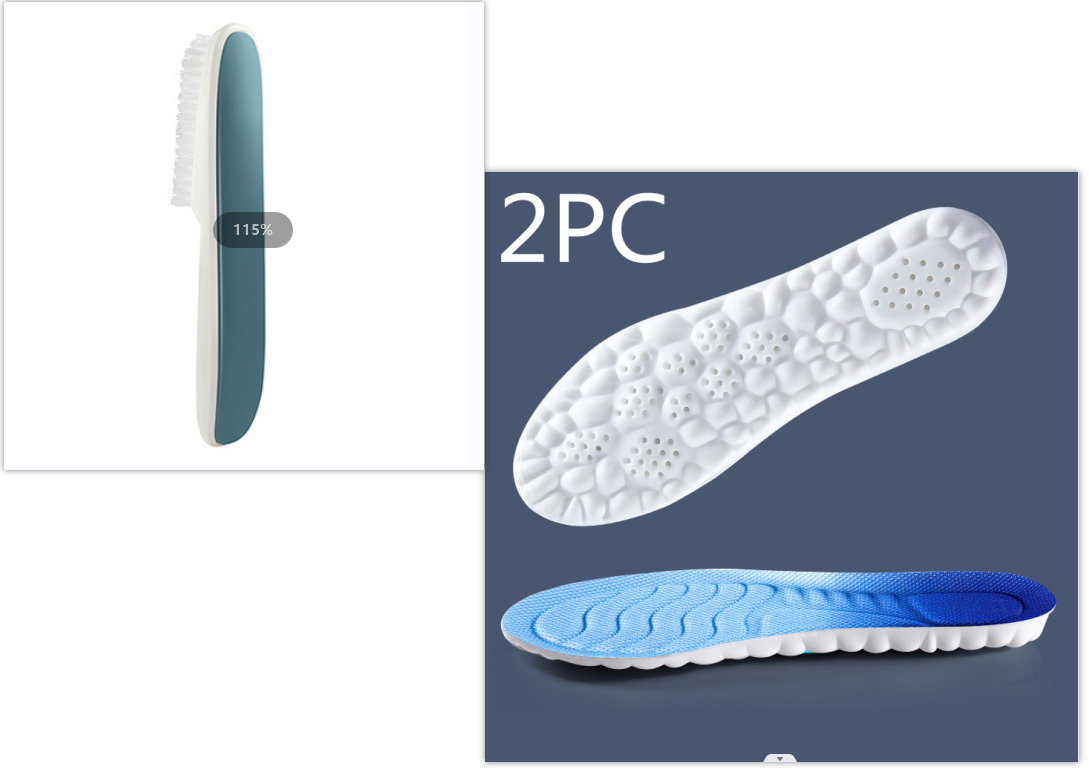 Kids Sports Shoe Brush with Removable Insoles and Multiple Colors