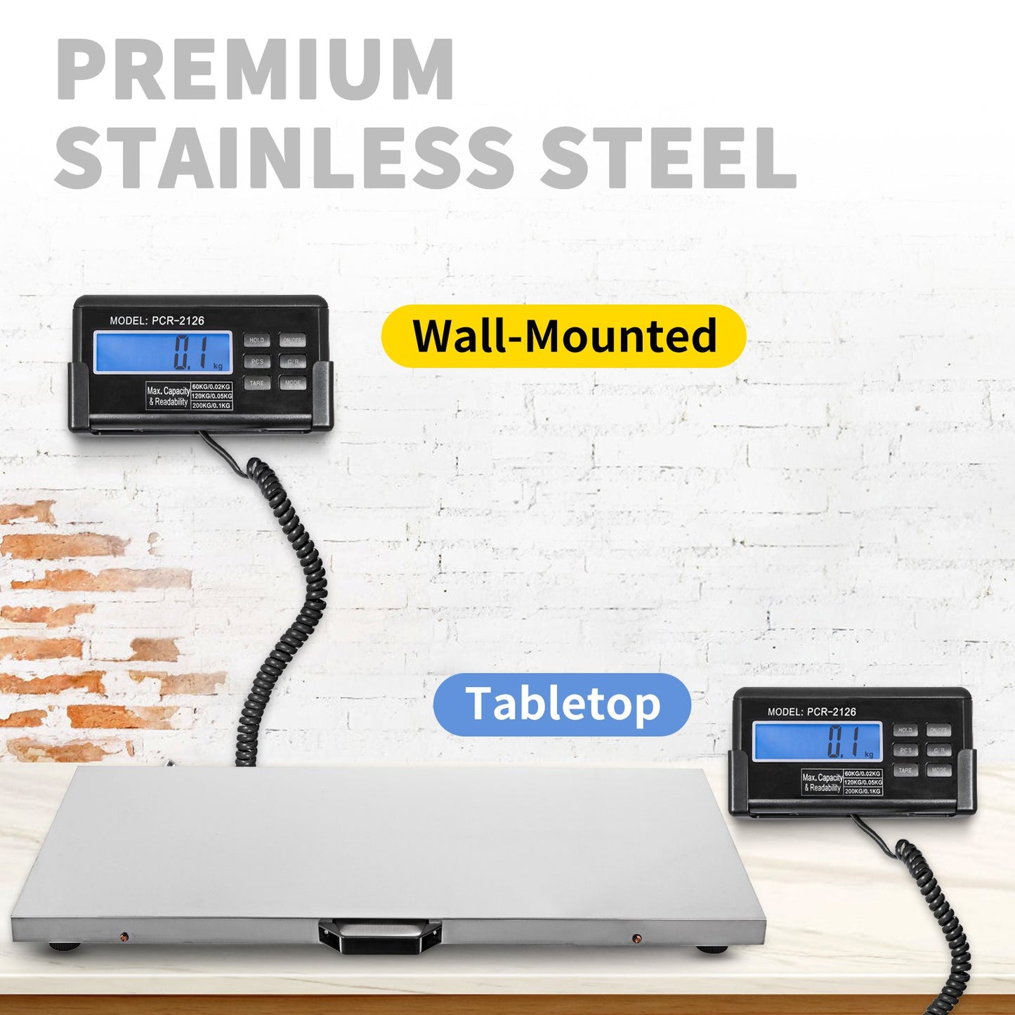 Heavy Duty Digital Livestock Scale 880Lbs Large Stainless Steel Floor Animal Weighing Platform