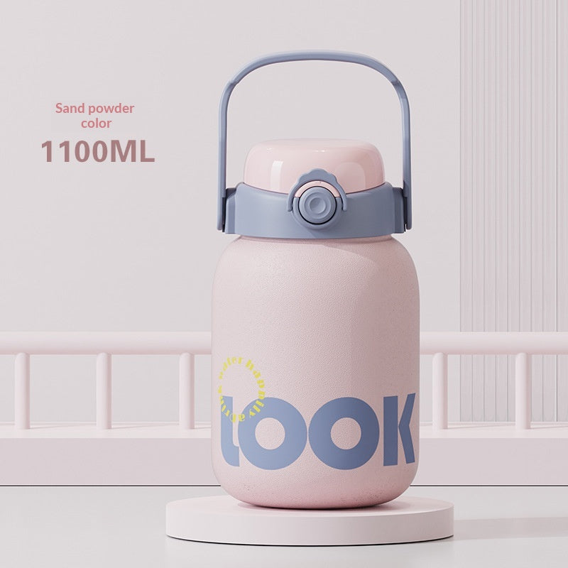 Large Capacity Pop-Top Straw Cup - Reusable Insulated Drinkware