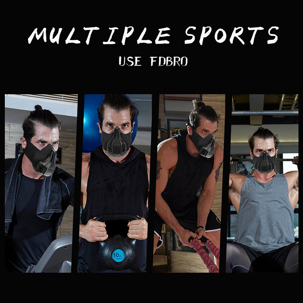 Sports Training Headgear with Oxygen Control - Black