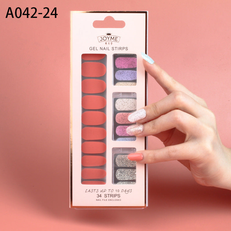 Waterproof Nail Stickers Set - Assorted Designs for Nail Art & Decoration