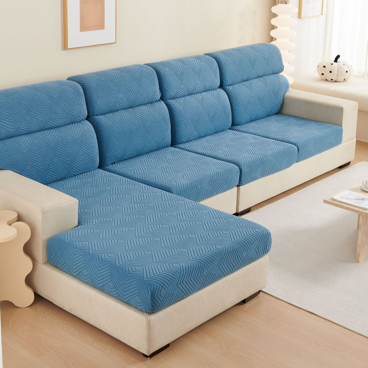 Elastic Non-Slip Sofa Cover - Jacquard Velvet Fit for 3-4 Seat Sofas