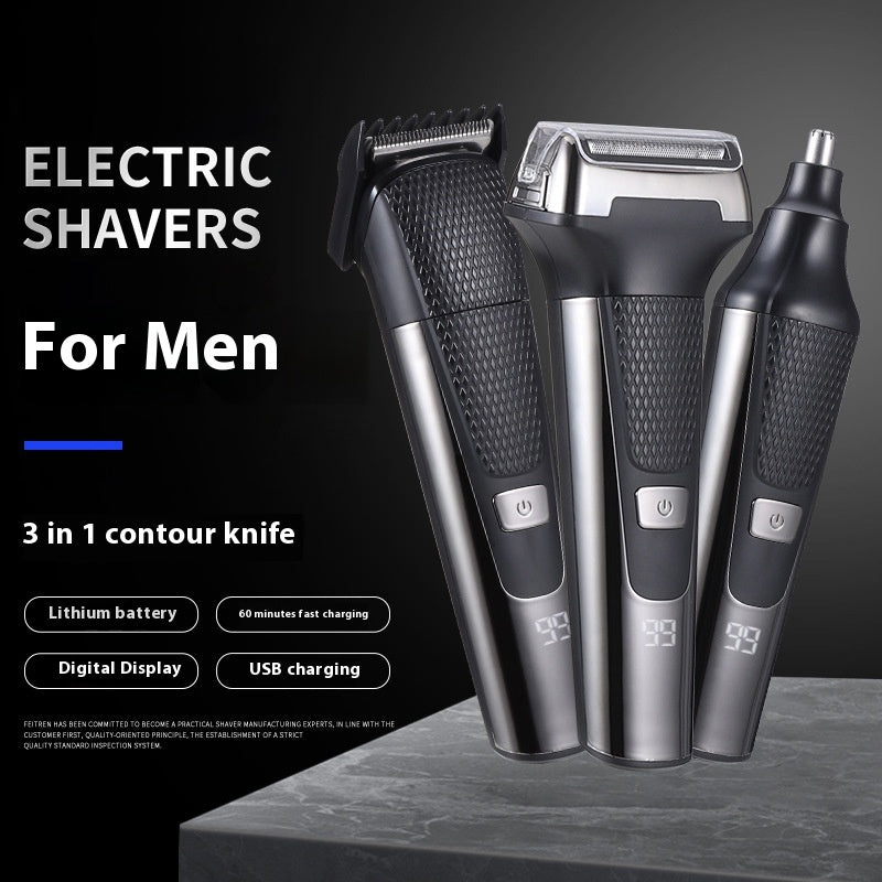 Multifunctional Electric Shaver with Nose Hair Trimmer