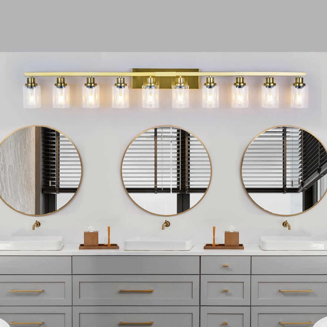 10-Light Gold Vanity Light Fixture for Bathroom & Bedroom
