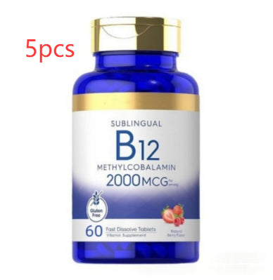 Vitamin B12 2000mcg Tablets - Fast-Acting Dietary Supplement, 60 Count
