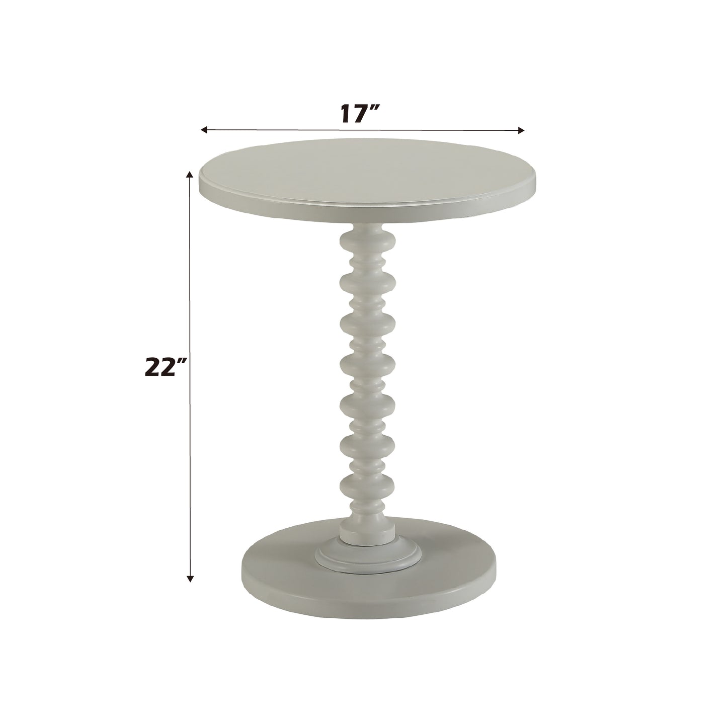 Round White Accent Table with Pedestal Base - Acton