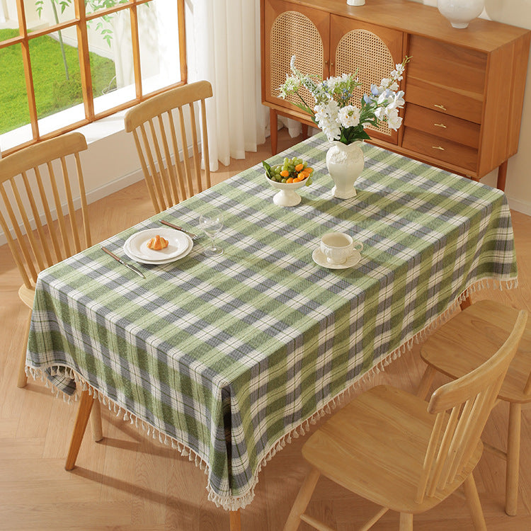 Pastoral Style Thickened Polyester Plaid Table Cloth for Kitchen & Dining