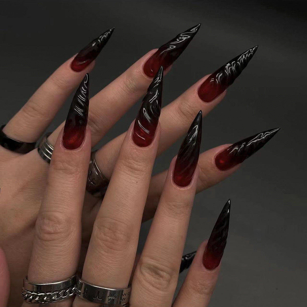 3D Rhinestone Fake Nails Set - Multiple Colors for Nail Art & Manicure
